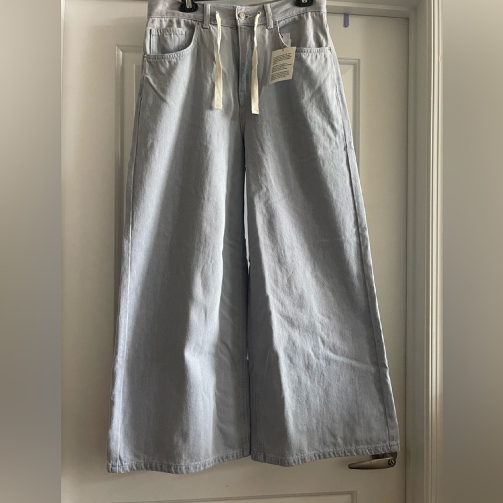 Topshop Light Blue Wide Leg Jeans